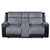 76" Gray and Black Faux Leather and Microfiber Manual Reclining Loveseat With Storage
