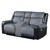 76" Gray and Black Faux Leather and Microfiber Manual Reclining Loveseat With Storage