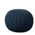 20" Blue Cotton Round Pouf Ottoman
