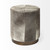 20" Gray Wool And Brown Footstool Ottoman
