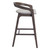 Set of Two 31" Gray and Espresso Fabric and Solid Wood Low Back Bar Height Bar Chairs