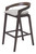 Set of Two 31" Gray and Espresso Fabric and Solid Wood Low Back Bar Height Bar Chairs