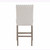 26" White and Natural Wood and Fabric Counter Height Bar Chair