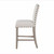 26" White and Natural Wood and Fabric Counter Height Bar Chair - 880016748635