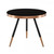 20" Black and Gold Faux Marble And Metal Round Coffee Table