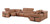 Chestnut Italian Leather Power Reclining U Shaped Eight Piece Corner Sectional With Console