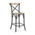 26" Natural and Gray Solid Wood and Iron Counter Height Bar Chair