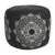 18" Black Cotton Cylinder Medallion Pouf Ottoman
