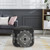 18" Black Cotton Cylinder Medallion Pouf Ottoman