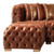 Tufted Orange Velvet Modular U Shaped Sofa and Chaise Sectional With Toss Pillows