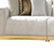 Gold And White Velvet Curved Three Piece Sectional With Toss Pillows