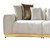 Gold And White Velvet Curved Three Piece Sectional With Toss Pillows