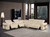 Beige Italian Leather Modular L Shaped Seven Piece Corner Sectional With Console