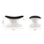 21" Black and White Wool And Fiberglass Contempo Footstool Ottoman