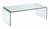 24" Clear Glass Sled Coffee Table