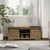 47" Black and Natural Faux Leather And Wood Bench With Shoe Storage And Shelves