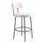 Set of Two 29" Ivory And Black Shearling And Steel Low Back Bar Height Bar Chairs