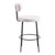 Set of Two 29" Ivory And Black Shearling And Steel Low Back Bar Height Bar Chairs