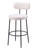 Set of Two 29" Ivory And Black Shearling And Steel Low Back Bar Height Bar Chairs