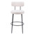 Set of Two 29" Ivory And Black Shearling And Steel Low Back Bar Height Bar Chairs