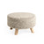 24" Gray and Brown Wool Round Footstool