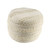 18" Natural And Ivory Cotton Blend Round Striped Pouf Ottoman