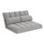 45" Gray Futon Convertible Sleeper Loveseat and Toss Pillows