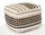18" Tan Geometric Pouf Ottoman Jute