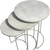 Set of Two White Solid Wood and Metal Round Frame Nested Tables