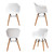 Set Of Four White And Brown Heavy Duty Plastic And Wood Juvenile Side Chairs