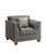 34" Charcoal and Brown Linen Arm Chair And Toss Pillows