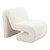 26" White Corduroy Contemporary Shaped Lounge Chair - 608219386351