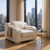 41" White Italian Leather Wall Hugger Recliner With USB