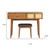 48" Brown Wood Three Drawer Vanity Table With Mirror And Seating