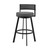 26" Gray And Black Faux Leather And Iron Swivel Low Back Counter Height Bar Chair - 606114707141