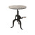 19" Natural and Gunmetal Solid Wood and Iron Height Adjustable Round End Table