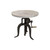 19" Natural and Gunmetal Solid Wood and Iron Height Adjustable Round End Table