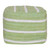 18" Green And White Cotton Cube Striped Pouf Ottoman