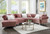 Pink Velvet Curved Four Piece Corner Sectional - 606114766209