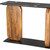 43" Black and Brown Genuine Marble and Solid Wood Solid Console Table