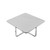 35" Light Gray And Silver Metallic Wood And Stainless Steel Square Coffee Table