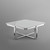 35" Light Gray And Silver Metallic Wood And Stainless Steel Square Coffee Table