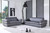 Two Piece Indoor Dark Gray Italian Leather Five Person Seating Set