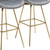 Set of Two 29" Gray and Gold Velvet and Metal Low Back Bar Height Swivel Bar Chairs
