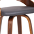 26" Gray and Brown Faux Leather and Iron Low Back Counter Height Swivel Bar Chair