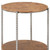 22" Natural and Silver Wood and Steel Round End Table With Shelf - 880016698619
