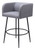 Set of Two 31" Gray and Black Fabric and Steel Bar Height Bar Chairs - 880016530377