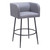 Set of Two 31" Gray and Black Fabric and Steel Bar Height Bar Chairs
