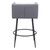 Set of Two 31" Gray and Black Fabric and Steel Bar Height Bar Chairs