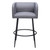 Set of Two 31" Gray and Black Fabric and Steel Bar Height Bar Chairs